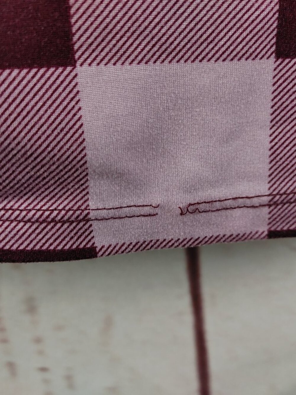 Joyspun Hello Beautiful Size 3X(22W-24W) Maroon/Plaid 2pc Lounge Set W/Pocket - Picture 14 of 16